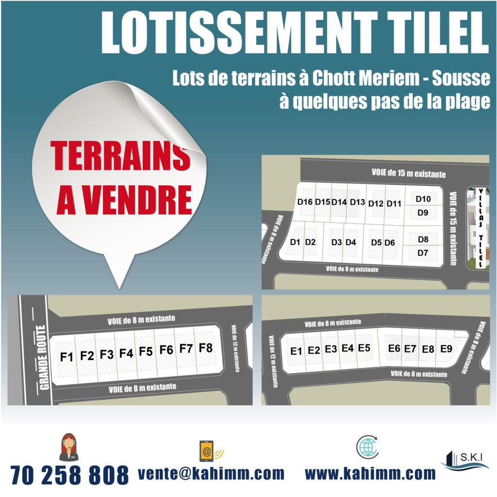 S.K.I met en vente des lots de terrains à Chott Meriem